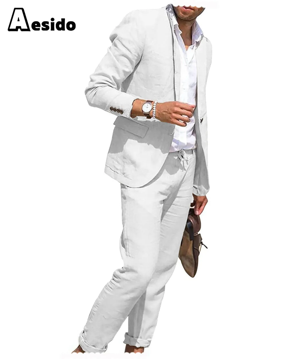 2 Pieces Casual Mens Suit Regular Fit Notch Lapel For Leisure (Blazer   Pants)