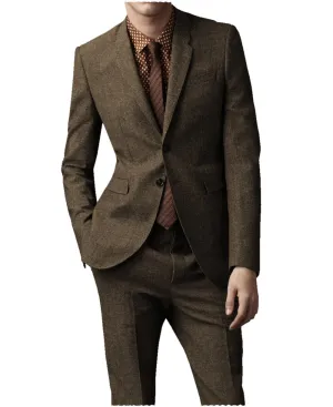 2 Pieces Double Button Notch Lapel Men Suit（Blazer Pants）