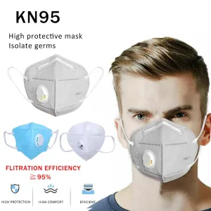 5 Pcs High Quality KN95 Mask PM2.5 Mouth Cover Dust Masks Breathing Valve Folding Non- Wholesale Dropshipping