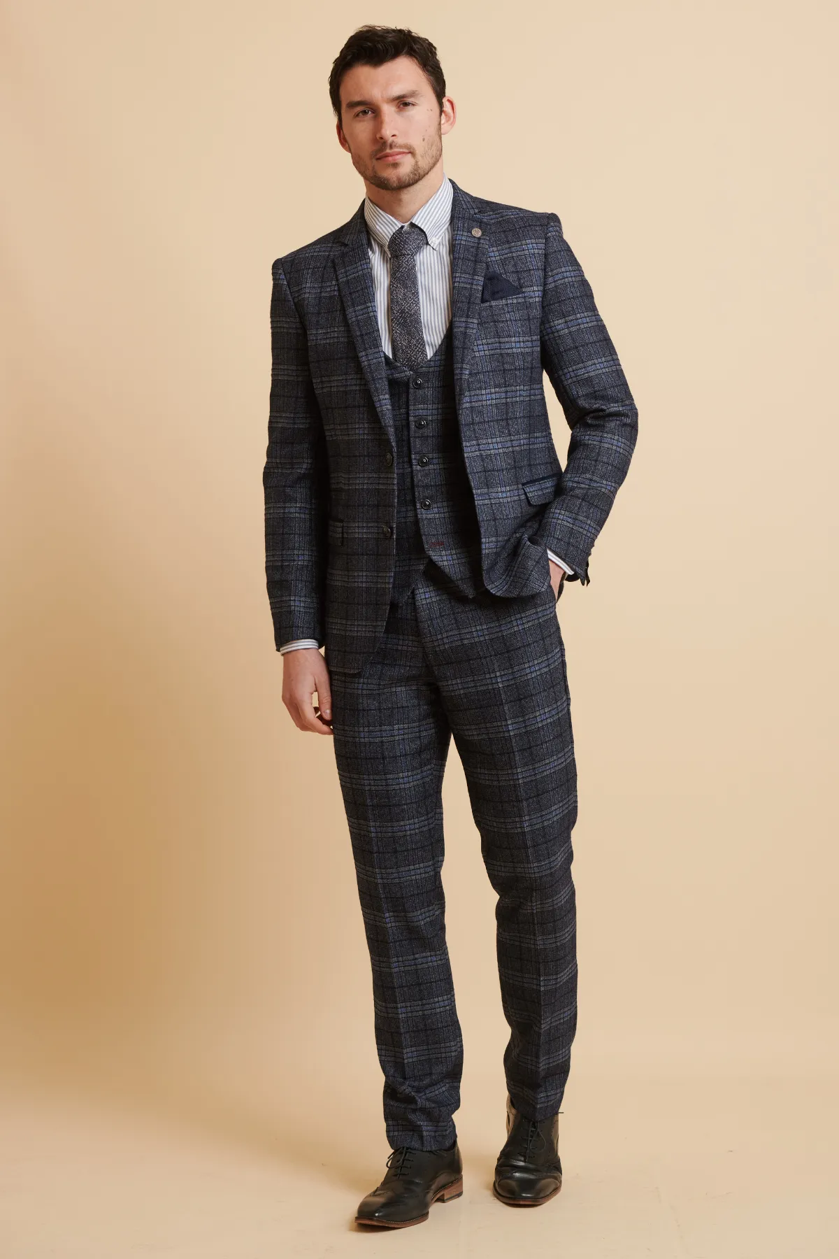 ANDY - Blue Check Three Piece Suit