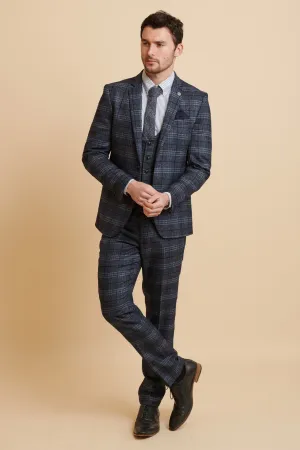 ANDY - Blue Check Three Piece Suit