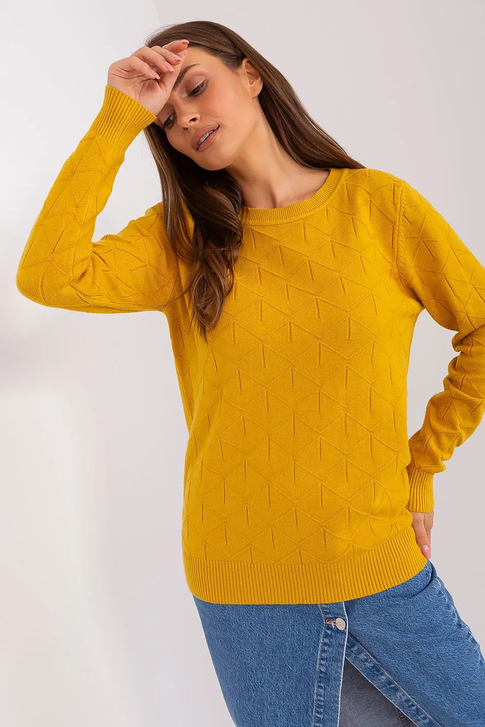 AT Women's European Sweater with Textured Pattern