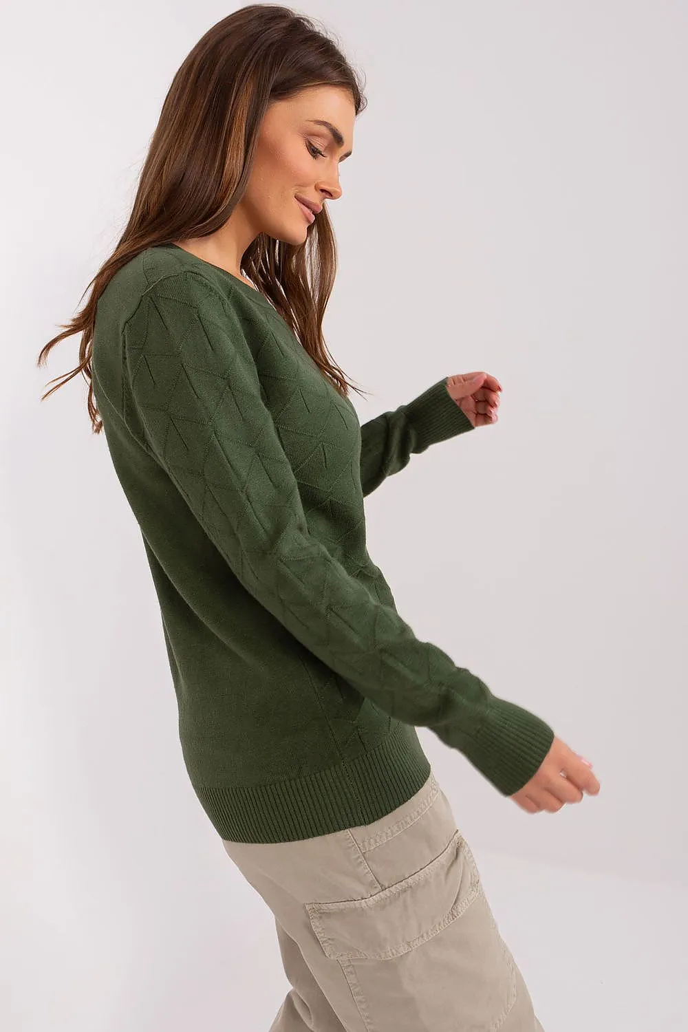 AT Women's European Sweater with Textured Pattern