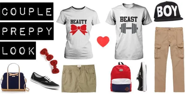 Beauty & Beast White Matching Couple Shirts (Set)