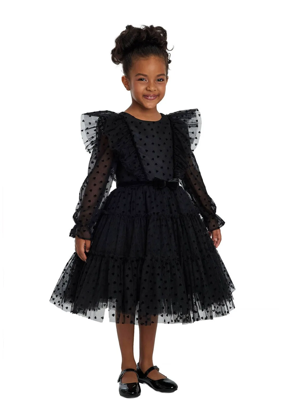 Black Heart-Shaped Girls Dress