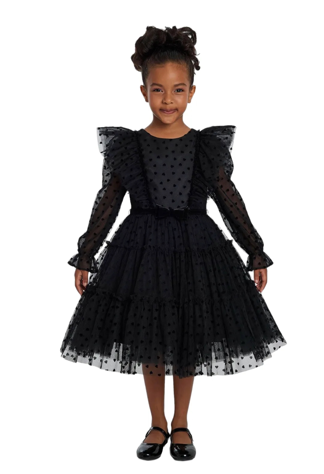 Black Heart-Shaped Girls Dress