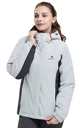 CAMEL CROWN Women's Waterproof Ski Jacket Winter Coat Windbreaker Fleece Inner Snow Hiking Outdoor