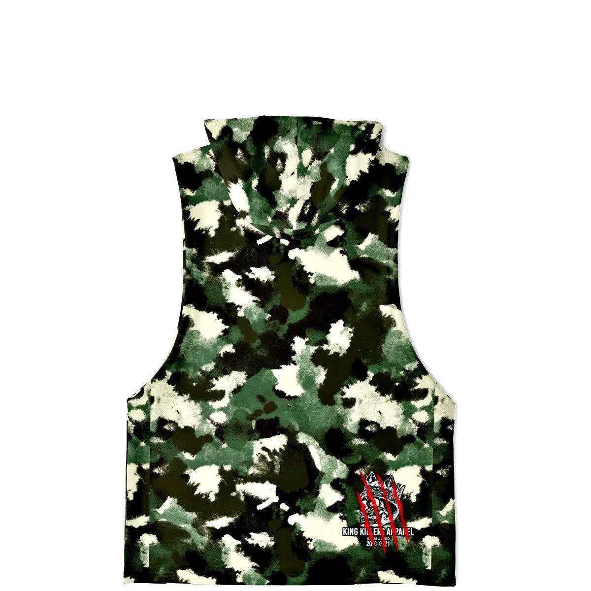 CAMO KILLER - Woodland Camouflage Sleeveless Hoodie