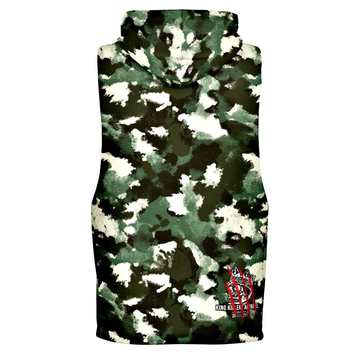 CAMO KILLER - Woodland Camouflage Sleeveless Hoodie