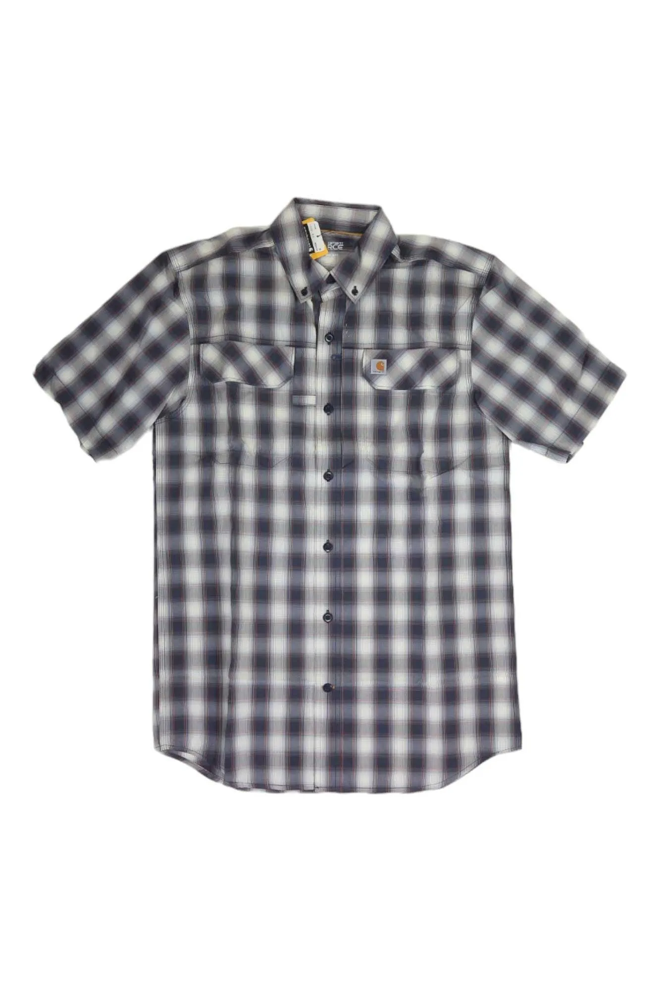 Carhartt Men's Force Relaxed-Fit Lightweight SS Button-Front Plaid Shirt