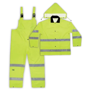 CLC R111 3 PIECE HI-VIZ® ANSI CLASS 3 POLYESTER RAIN SUIT