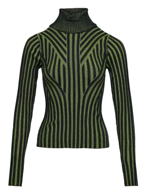 Cotton Nylon Rib Long Sleeve Sweater