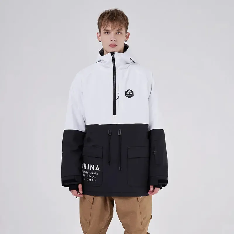 Couple Outdoor Colorblock Snowboard Anorak Jacket