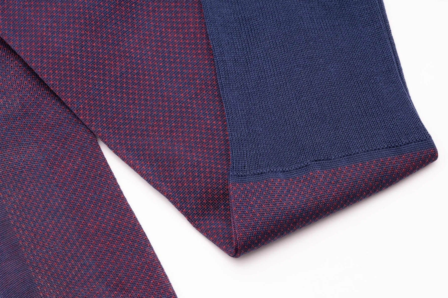 Dark Blue & Red Two-Tone Solid Cotton Socks