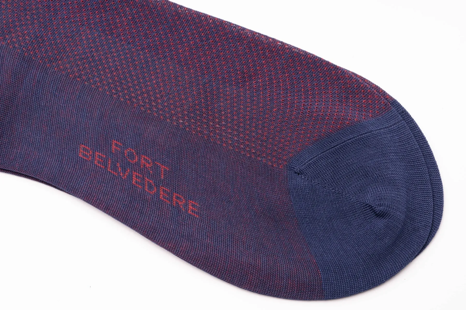 Dark Blue & Red Two-Tone Solid Cotton Socks