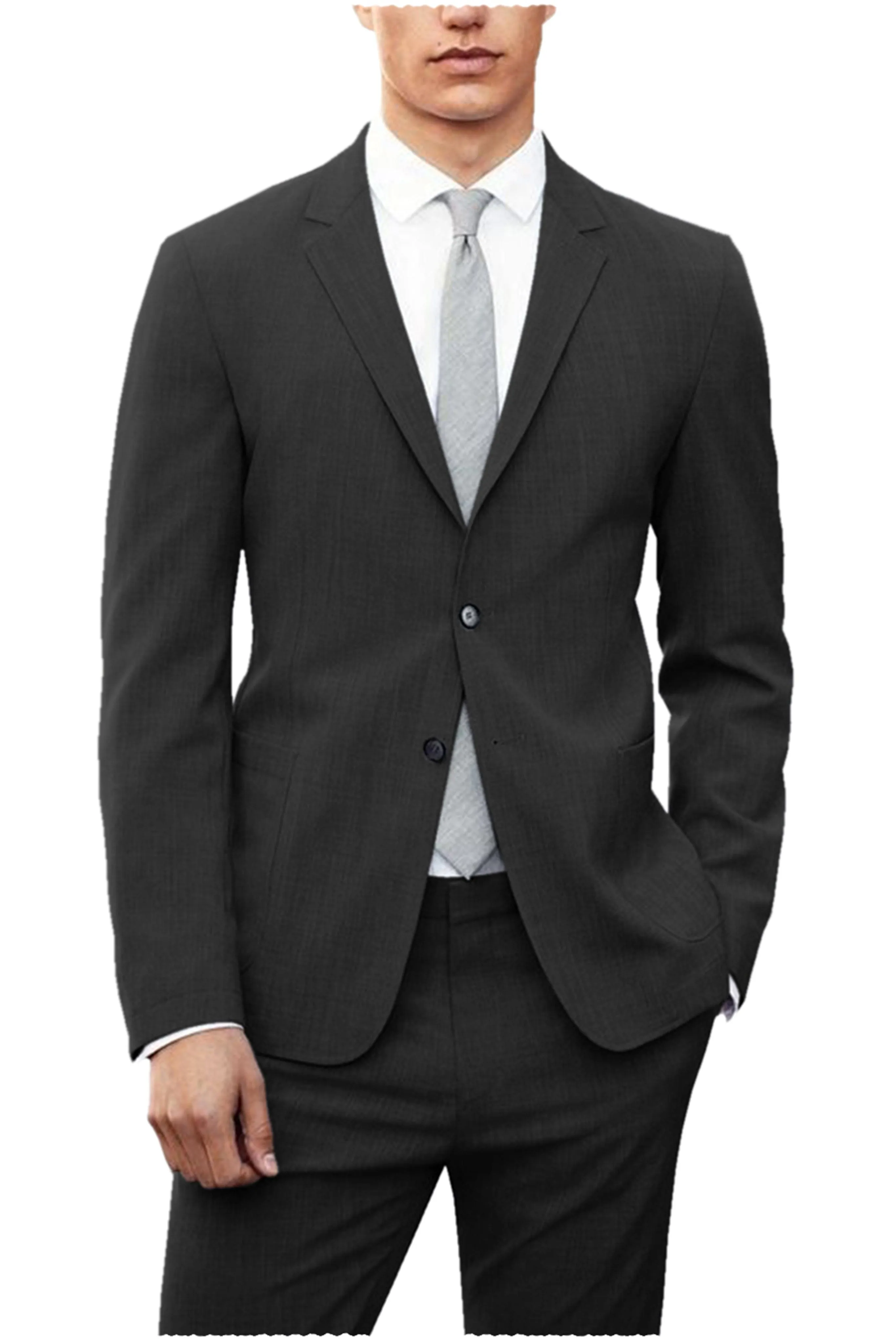 Fashion Casual Double Buttons Notch Lapel Men Suit (Blazer Pants)