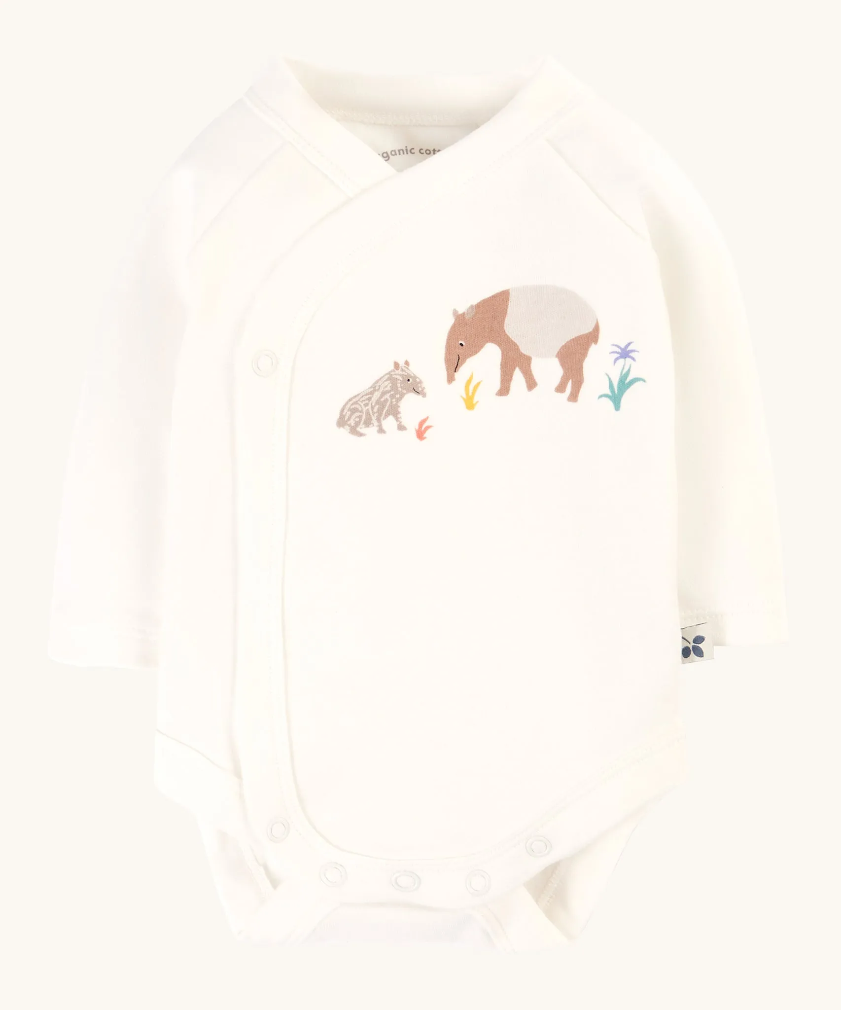 Frugi Kimono Baby Outfit - White/Tapir Time