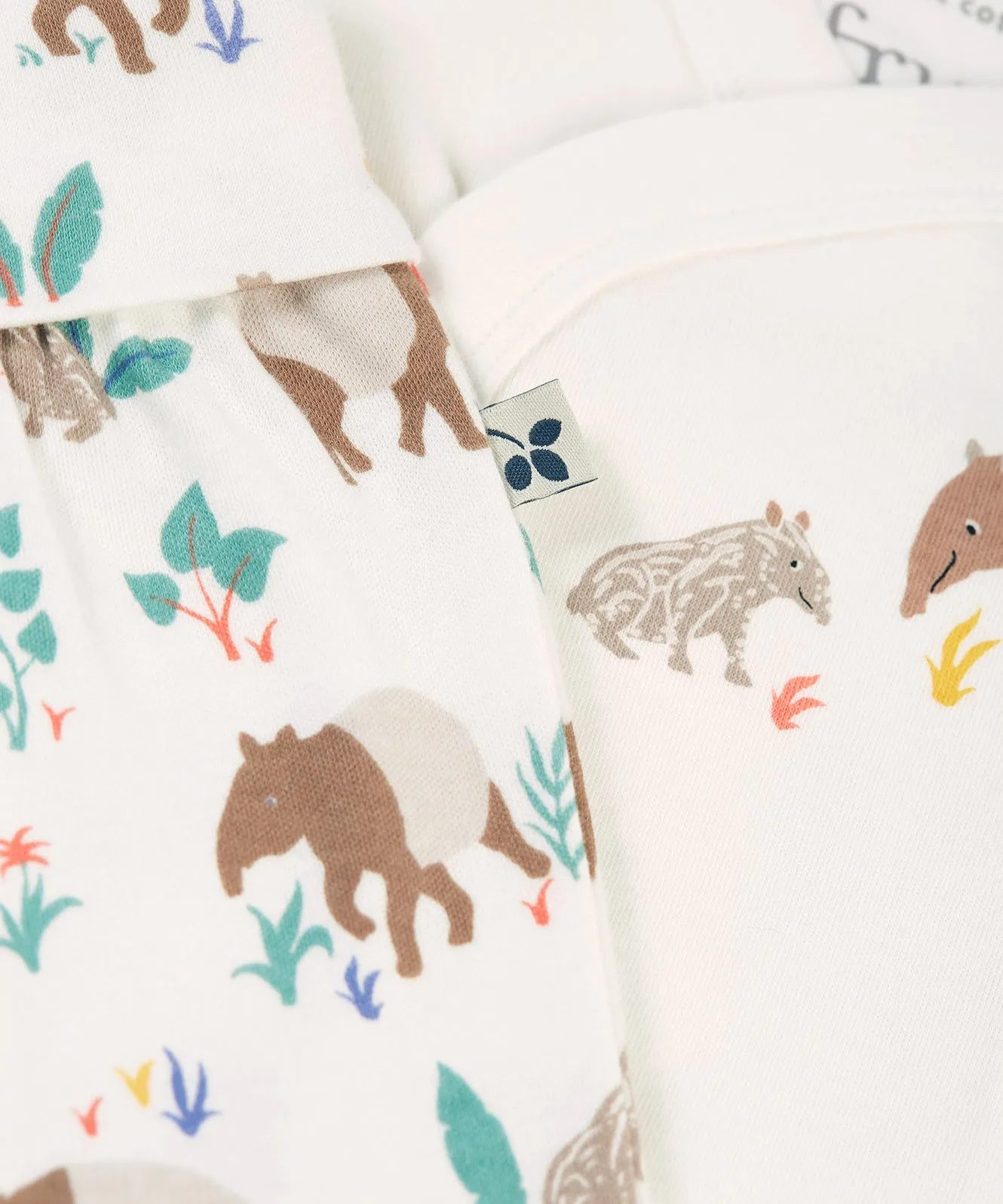 Frugi Kimono Baby Outfit - White/Tapir Time