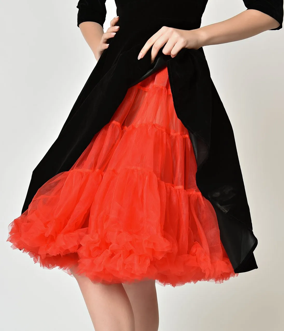 Hell Bunny 1950s Style Retro Red Ruffled Petticoat Crinoline