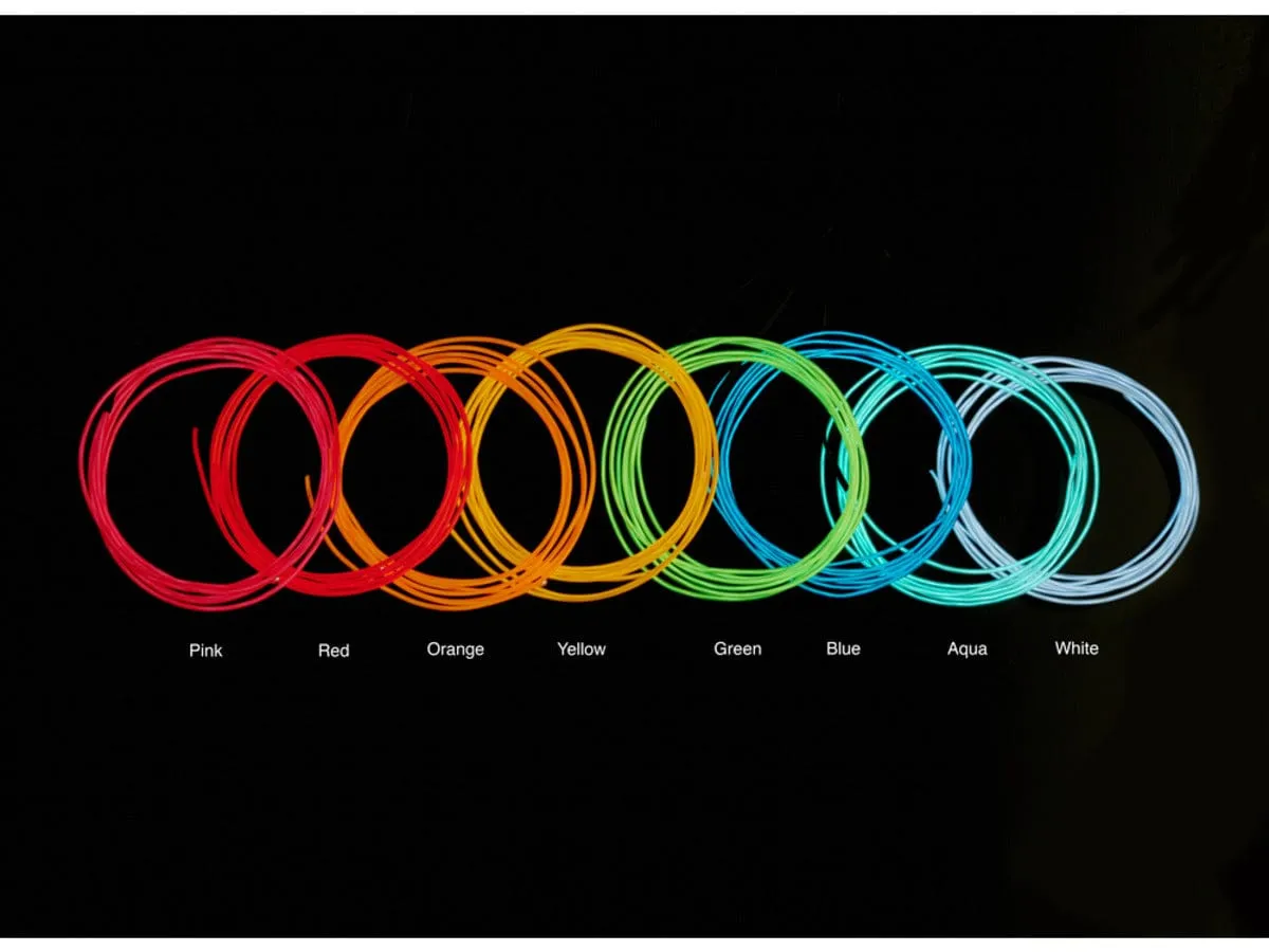 High Brightness Green Electroluminescent (EL) Wire - 2.5 meters (High brightness, long life)