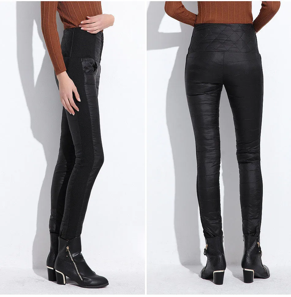 Legging High Waist Pants Winter Women Down Pants Plus Size Velvet Trousers Thickening Slim Thermal