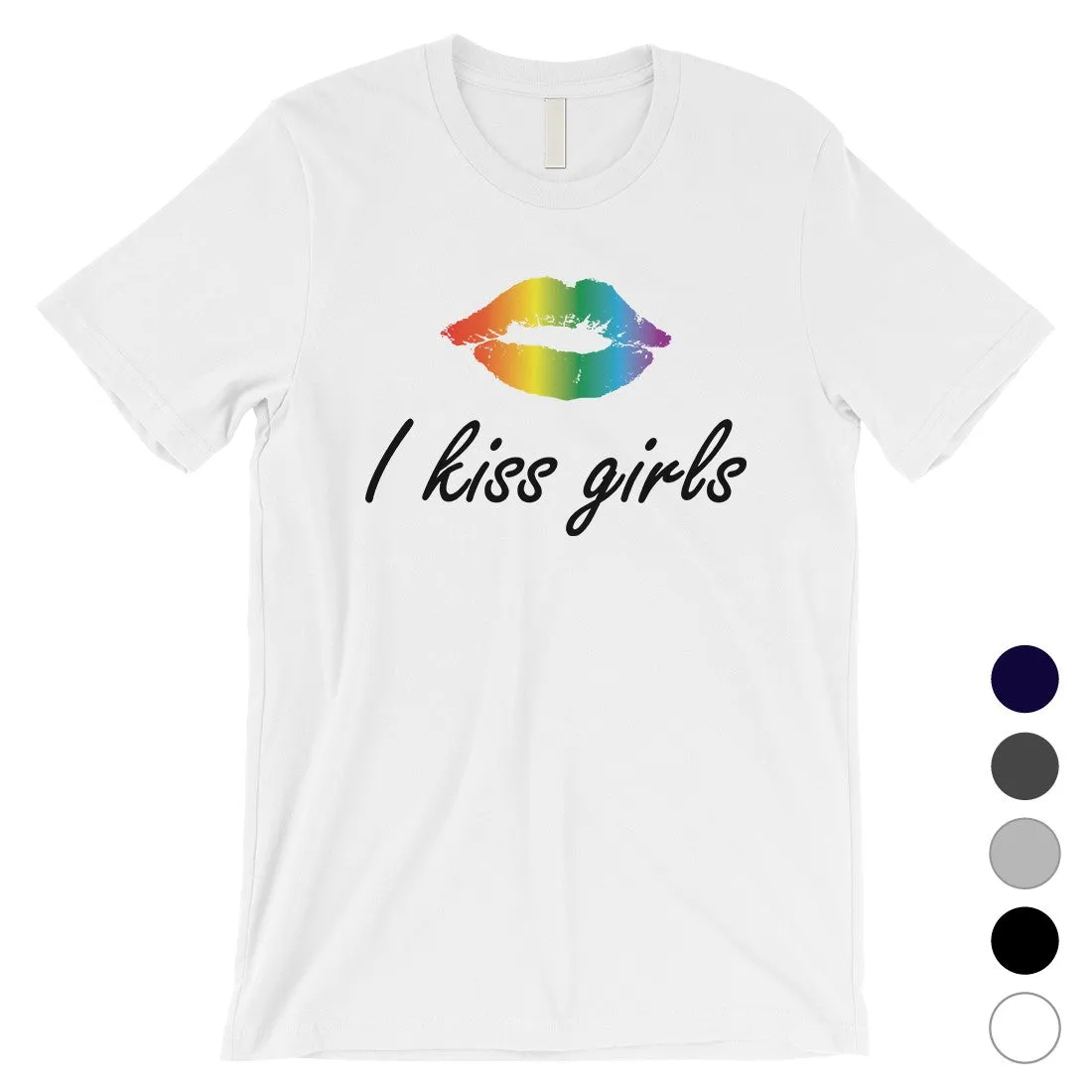 LGBT Kiss Girls Rainbow Lips Mens Shirt