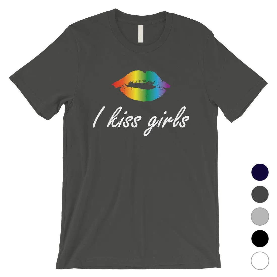 LGBT Kiss Girls Rainbow Lips Mens Shirt