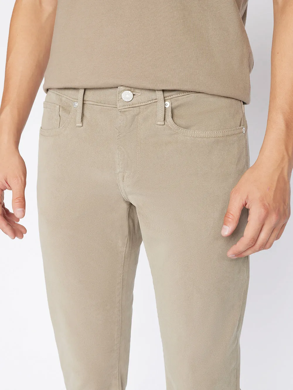 L'Homme Slim Brushed Twill -- Shadow Beige