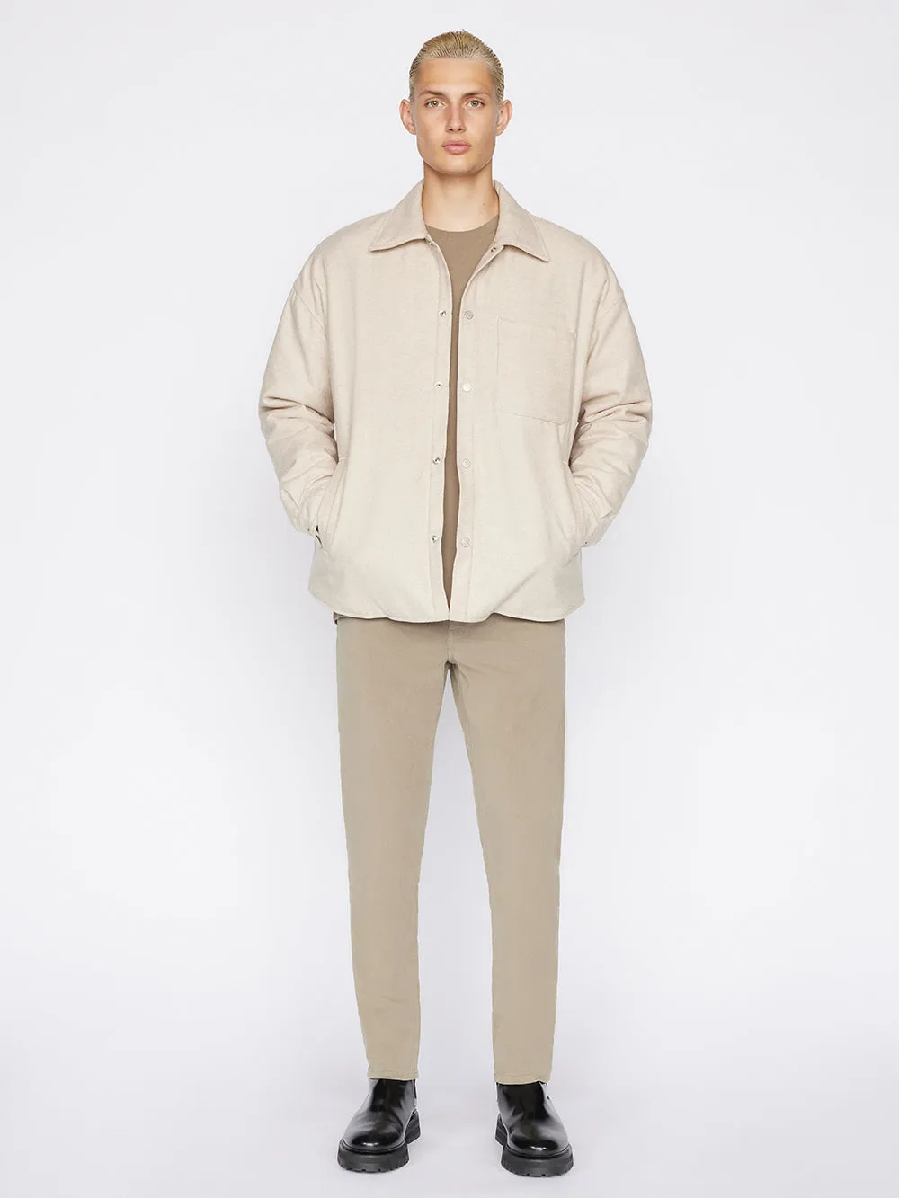 L'Homme Slim Brushed Twill -- Shadow Beige