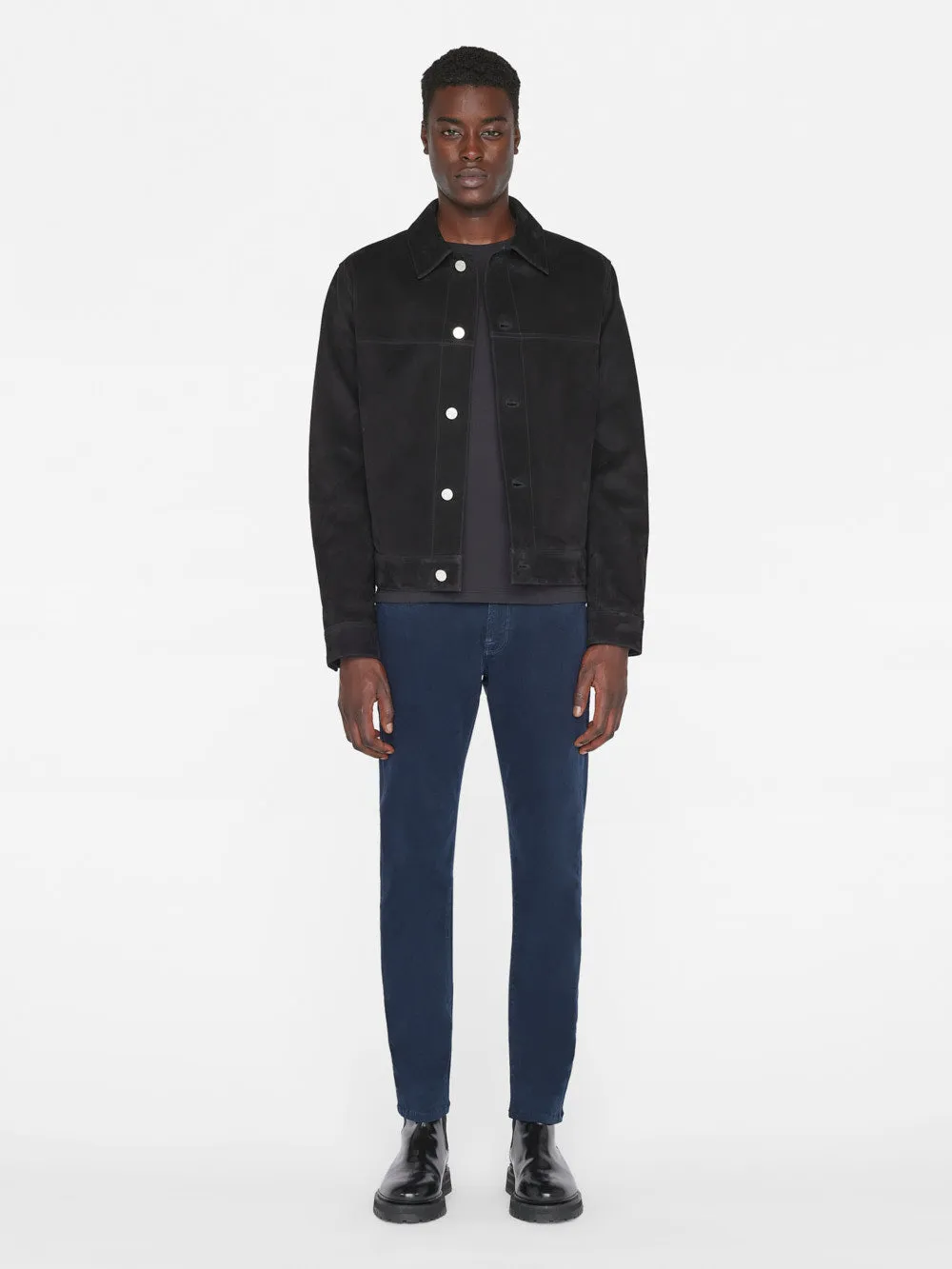 L'Homme Slim Crop Brushed Twill -- Navy