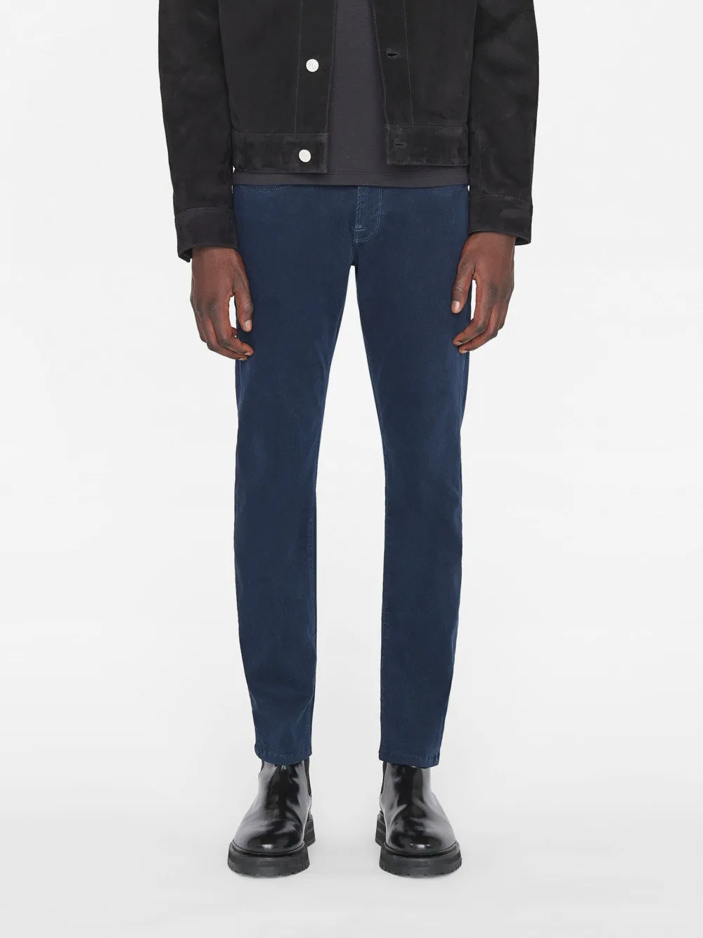 L'Homme Slim Crop Brushed Twill -- Navy