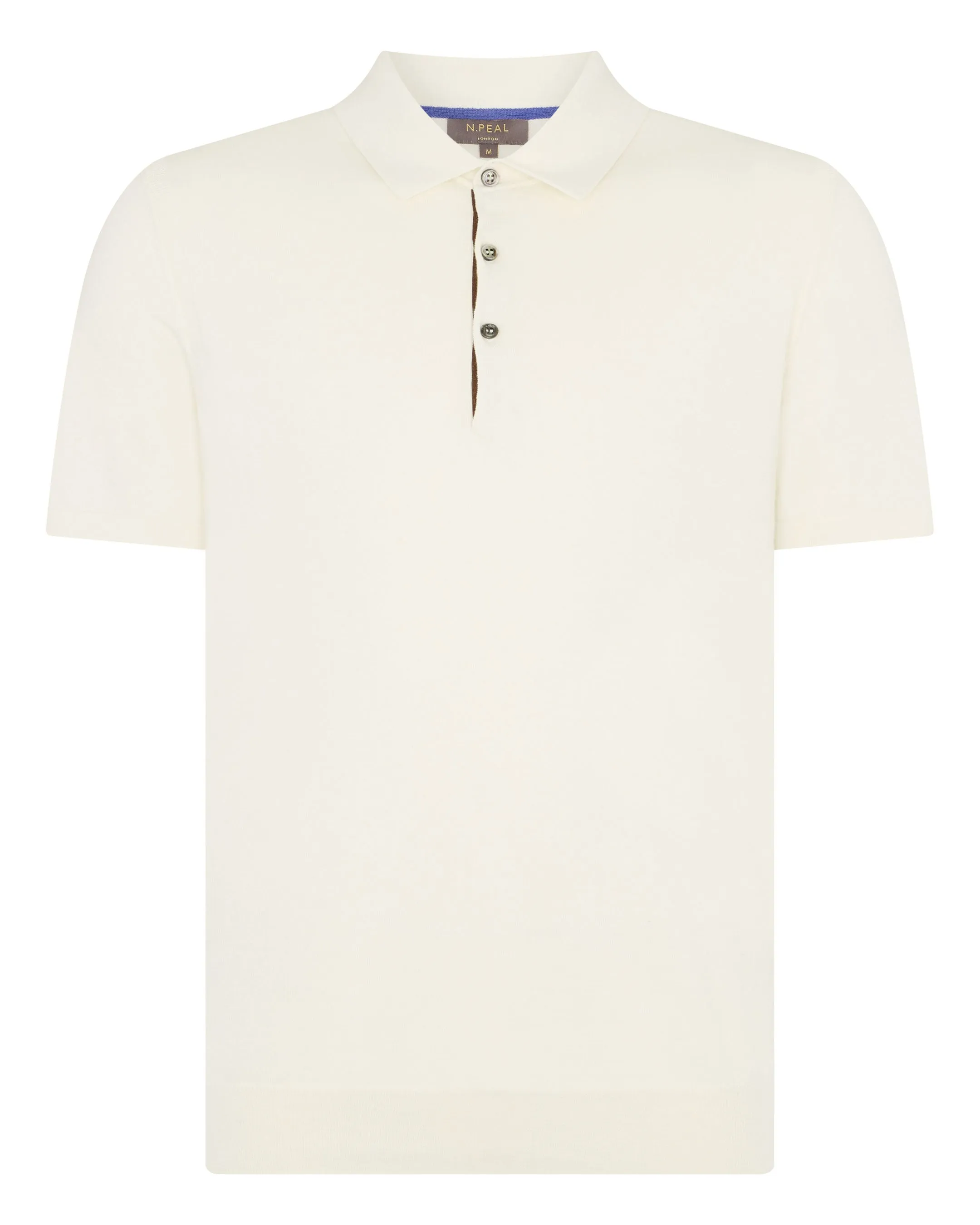 Men's Polzeath Cotton Cashmere Polo T-Shirt New Ivory White