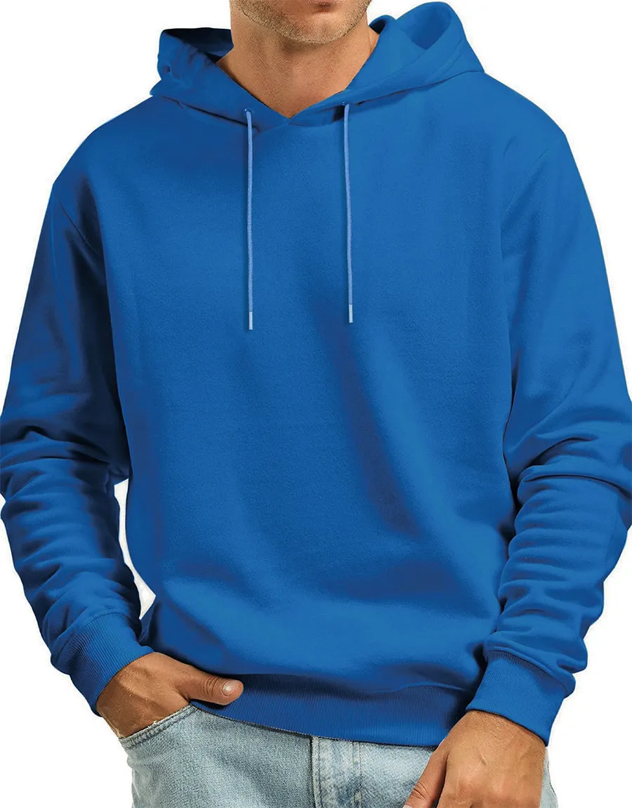 Men's Printed Pullover Hoodie Royal Blue