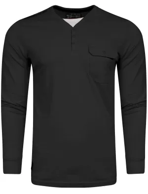 Mock T-Shirt Insert Long Sleeve T-Shirt in Black - Dissident