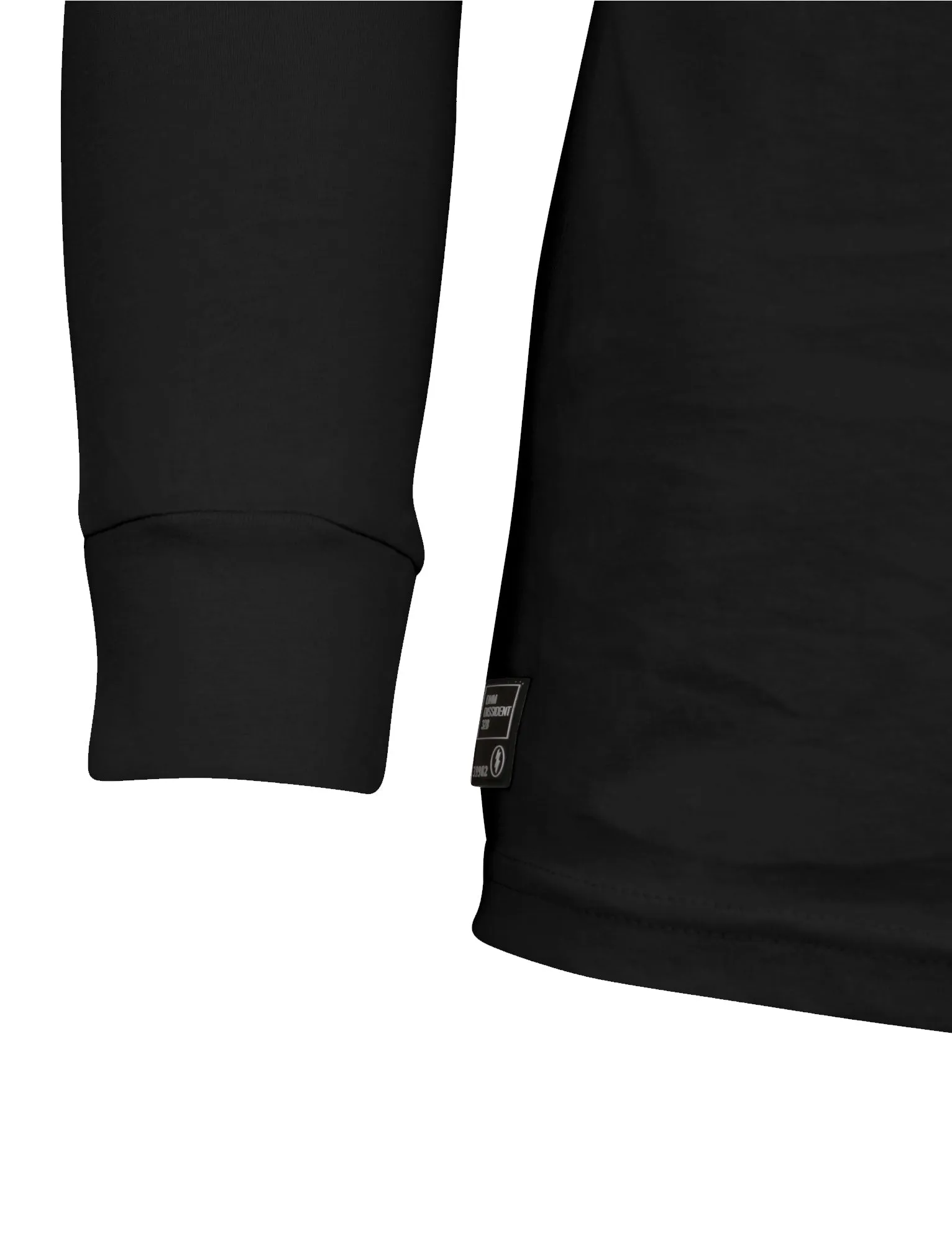 Mock T-Shirt Insert Long Sleeve T-Shirt in Black - Dissident