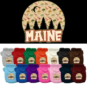 Pet Dog & Cat Screen Printed Hoodie for Medium to Large Pets (Sizes 2XL-6XL), "Maine Under The Stars"