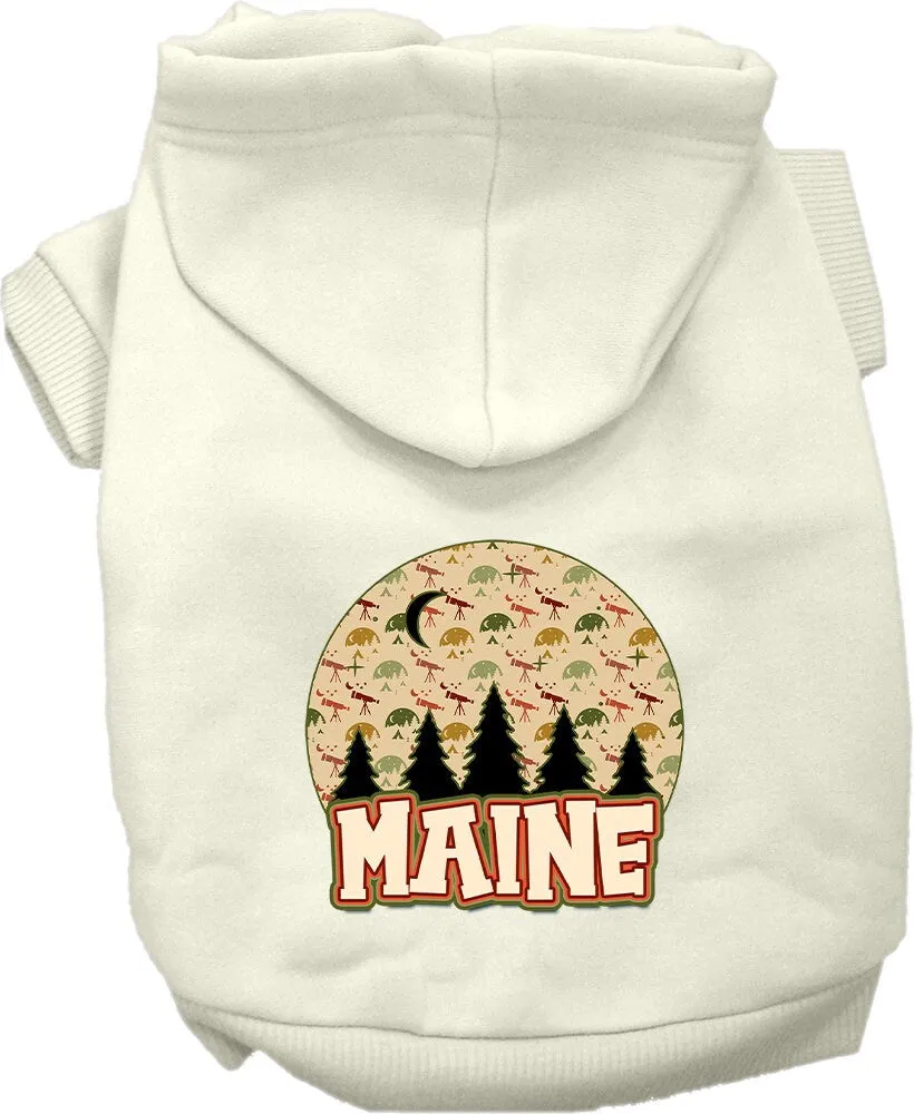 Pet Dog & Cat Screen Printed Hoodie for Medium to Large Pets (Sizes 2XL-6XL), "Maine Under The Stars"