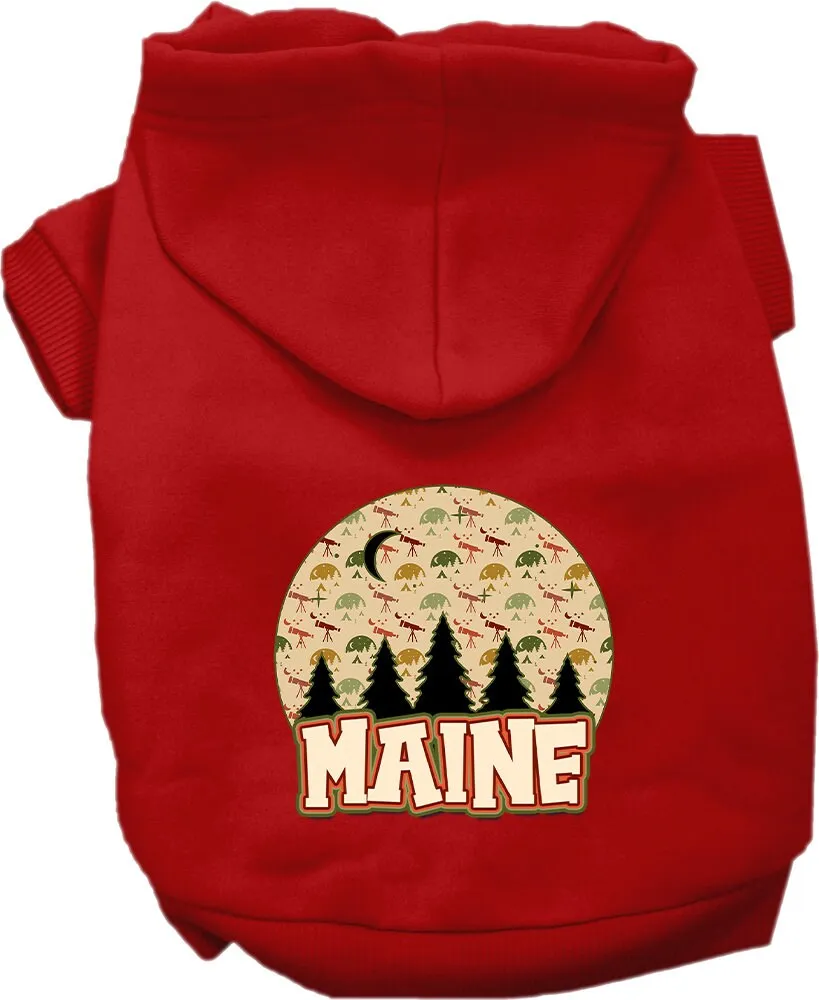 Pet Dog & Cat Screen Printed Hoodie for Medium to Large Pets (Sizes 2XL-6XL), "Maine Under The Stars"