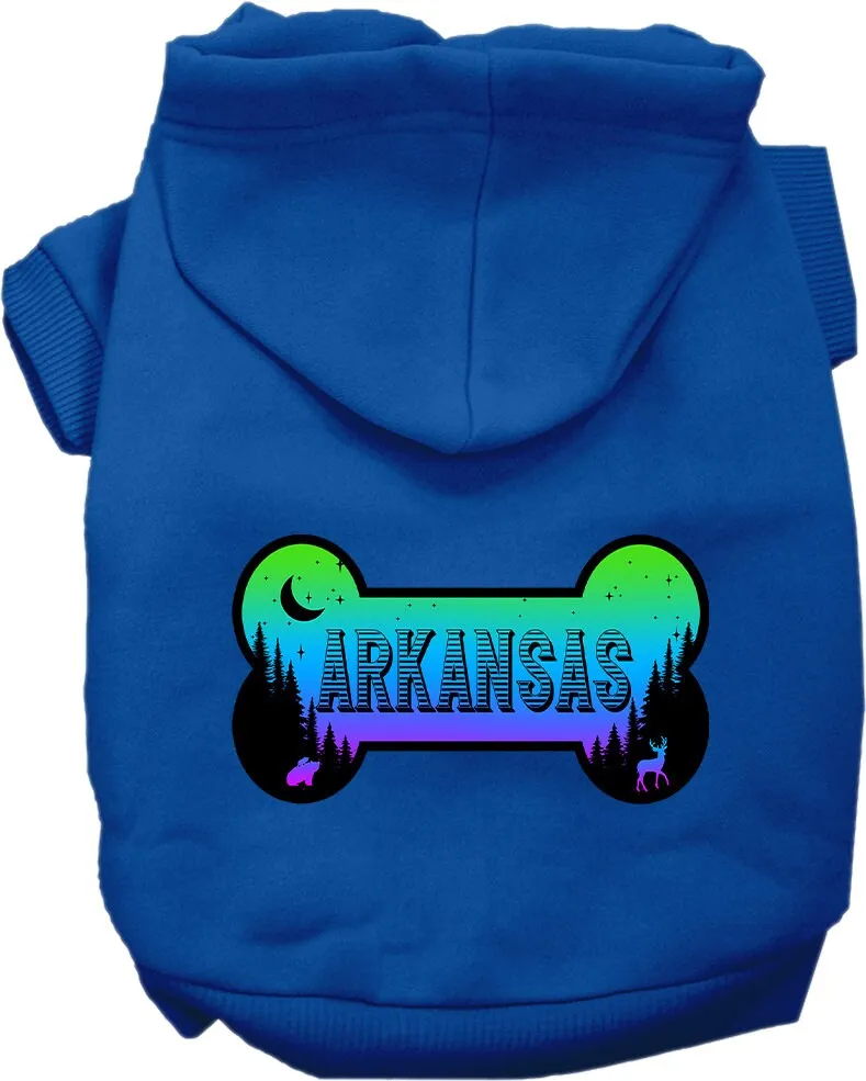 Pet Dog & Cat Screen Printed Hoodie for Small to Medium Pets (Sizes XS-XL), "Arkansas Mountain Shades"