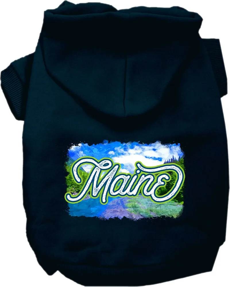 Pet Dog & Cat Screen Printed Hoodie for Small to Medium Pets (Sizes XS-XL), "Maine Summer"