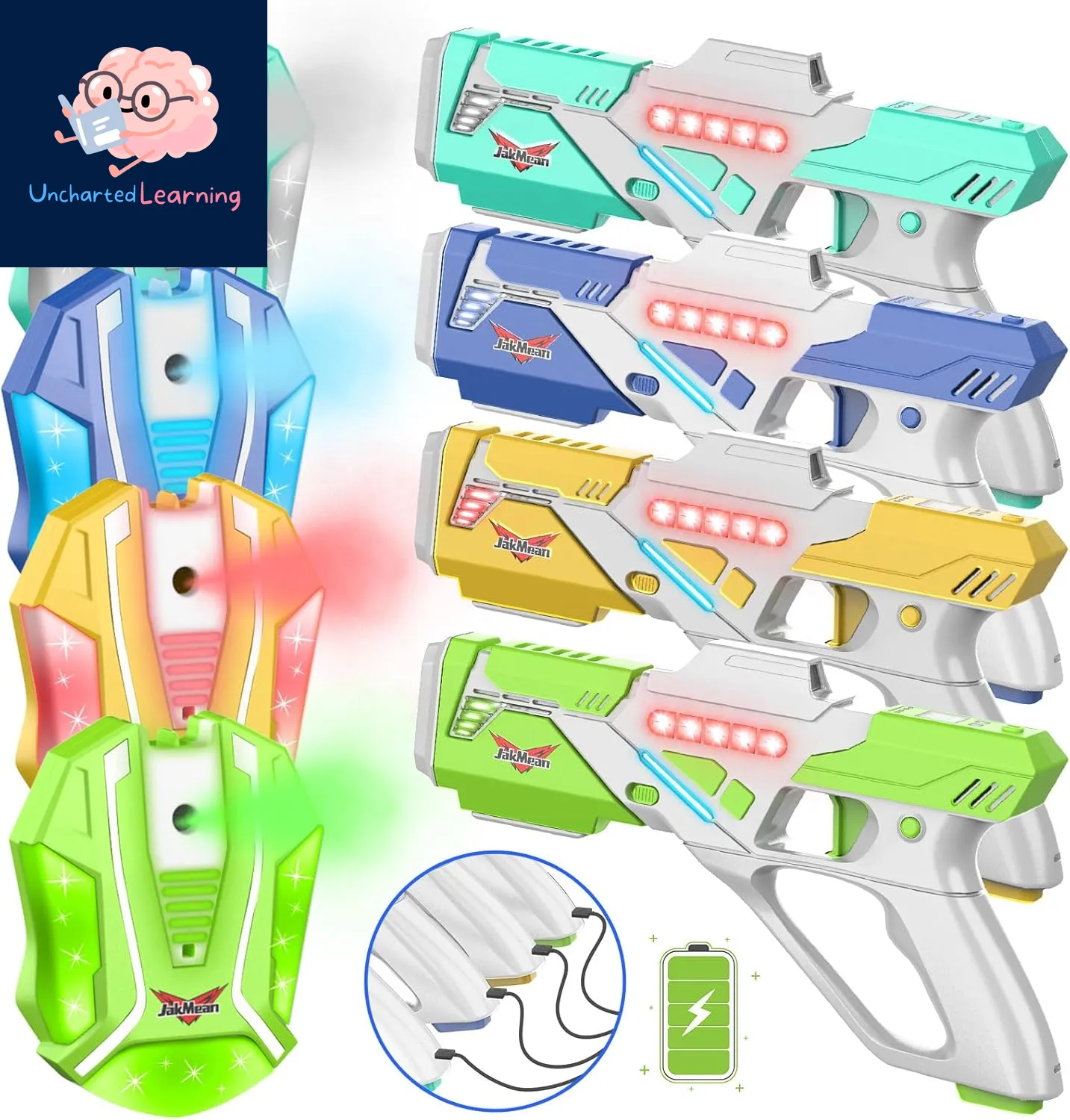 Rechargeable Laser Tag Set with Vests – Homeschool Play Set