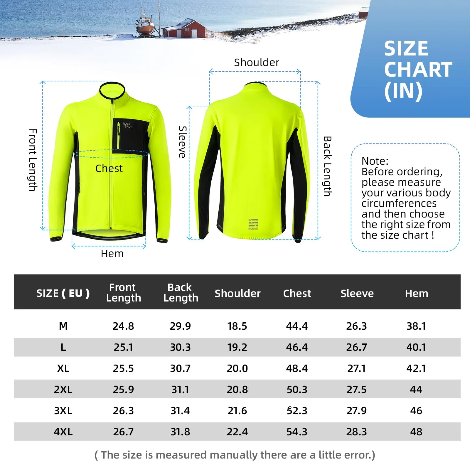 ROCKBROS Cycling Thermal Bike Jackets Winter Warm UP Breathable Windproof 3 Pockets