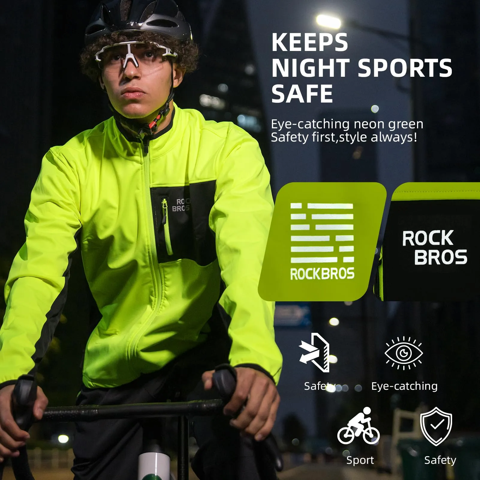 ROCKBROS Cycling Thermal Bike Jackets Winter Warm UP Breathable Windproof 3 Pockets