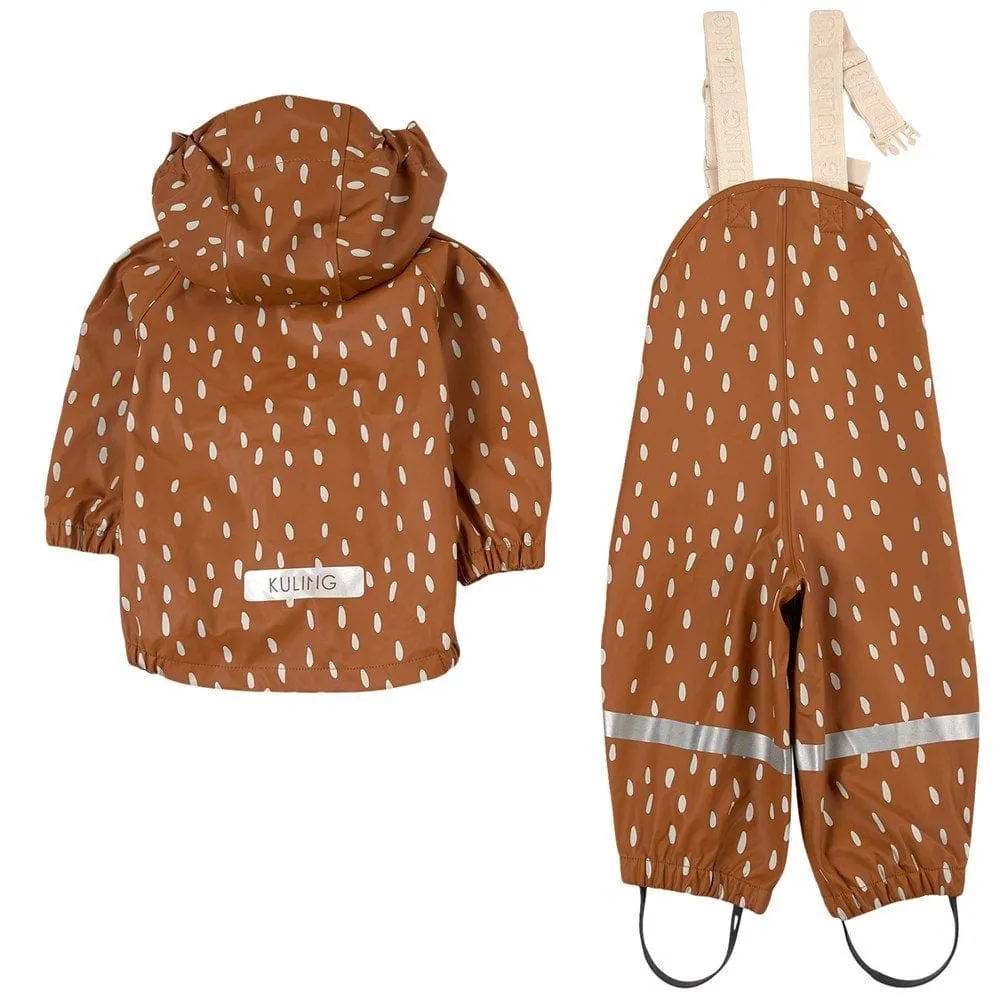 San Marino Recycled Rain Set: Brown Dots