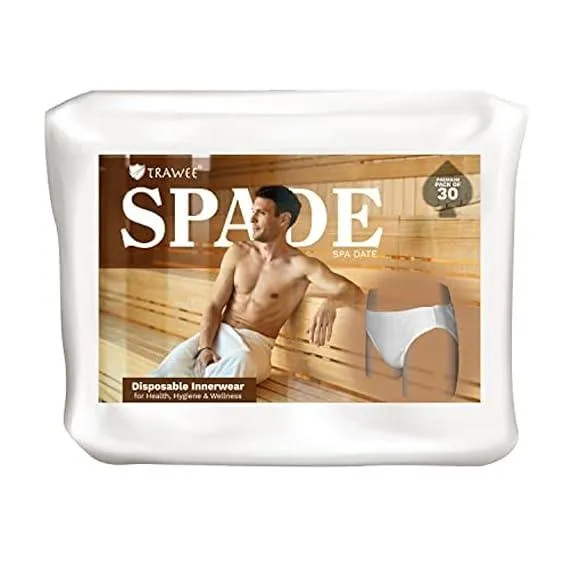 Trawee Disposable Spa Innerwear for Health & Wellness | Non-Transparent with Sweat Absorption | Soft Comfortable Body Fit (Men)