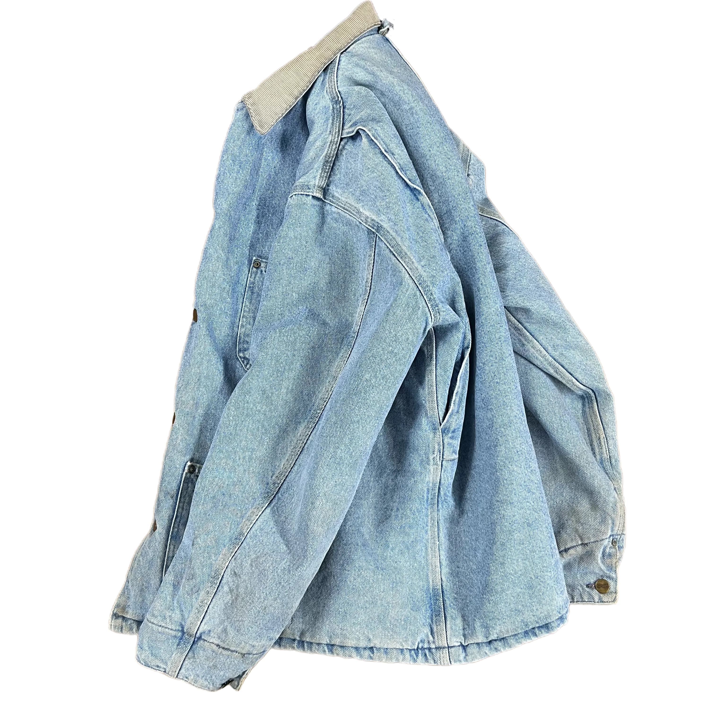 Vintage Carhartt "Stonewashed" Denim Blanket-Lined Chore Coat