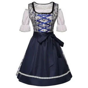 Women German Dirndl Dress Traditional Bavarian Beer Garden 2 Pieces Oktoberfest Costumes