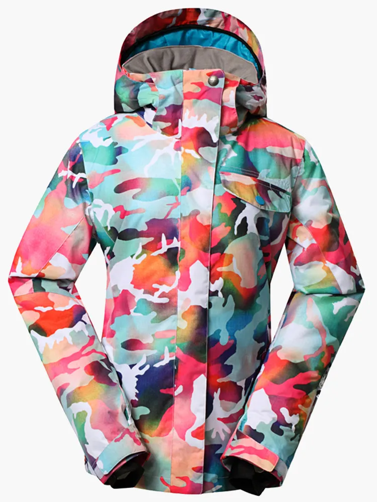 Women Ski Suits Camo Snowboard Jacket Pants Sets