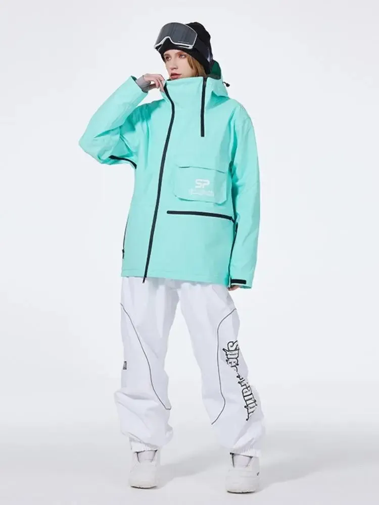 Women's Anorak Snowboarding Suits Zipper Ski Hoodie & Pants Set