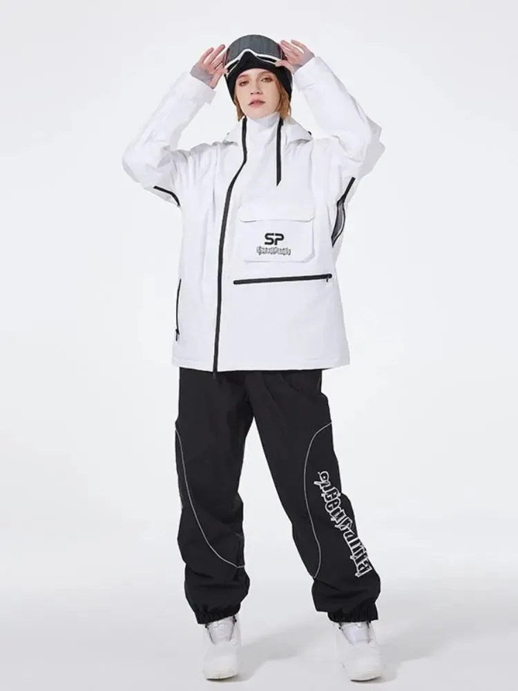 Women's Anorak Snowboarding Suits Zipper Ski Hoodie & Pants Set